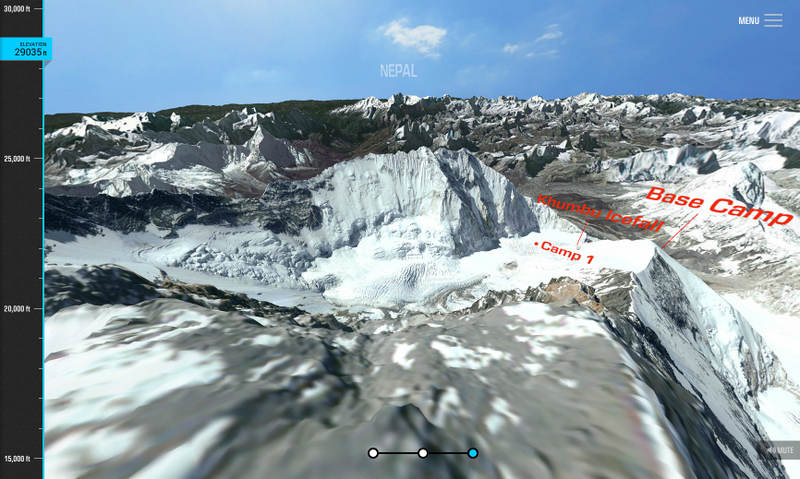 Illustration for article titled Virtually Tour the Path of Everest's Deadliest Climbing Accident